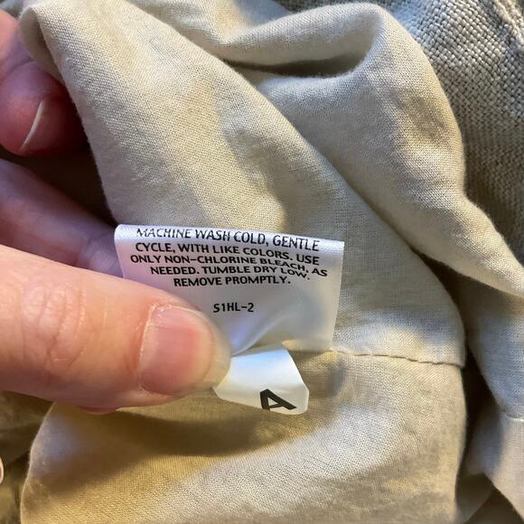 Eileen Fisher Tan Linen Boxy Pleated Front Jacket Size 18W - Picture 7 of 9